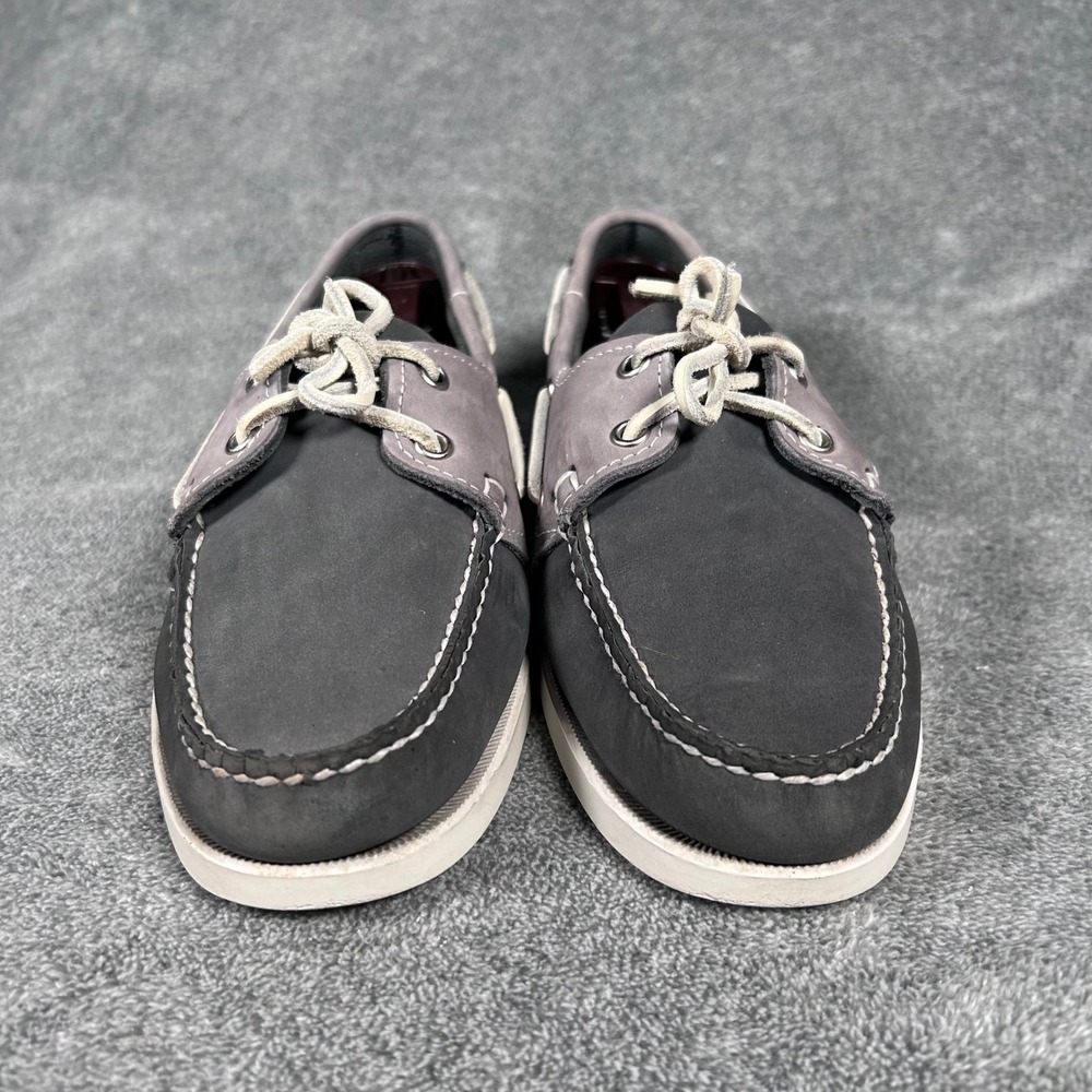 Sebago Docksides Grey Charcoal Nubuck Leather Boat Shoes Womens 9 M 79048122 - Picture 3 of 11